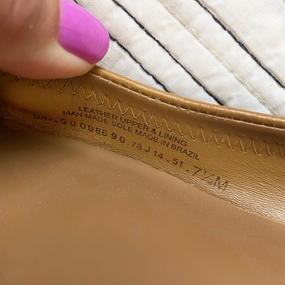 Tory Burch Tan Flats with Gold Logo - Picture 6 of 9